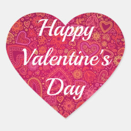 ハッピーバレンタインデーハートあなたのテキスト20ステッカー ハートシール
