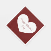 ハッピーバレンタインデーハートかわいい赤パーティー スタンダードランチョンナプキン (角)