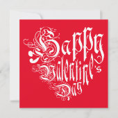 ハッピーバレンタインデーハートが白で赤 シーズンカード (正面)