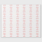 ハッピーバレンタインデーハートの折り返し ラッピングペーパー (フラット)