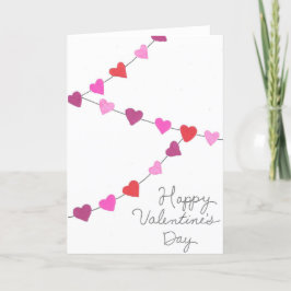 ハッピーバレンタインデーハートガーランド折り畳みカード シーズンカード