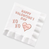 ハッピーバレンタインデーハートキスハグ 箔ナプキン (左)