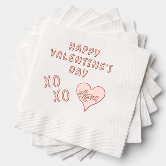 ハッピーバレンタインデーハートキスハグ 箔ナプキン (インサイチュ (積み重ね))