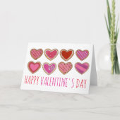 ハッピーバレンタインデーハートクッキーバレンタインカード シーズンカード (正面)