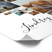 ハッピーバレンタインデーハートコラージュ ポスター (角)