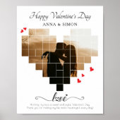 ハッピーバレンタインデーハートコラージュ ポスター (正面)