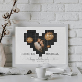 ハッピーバレンタインデーハートコラージュ ポスター