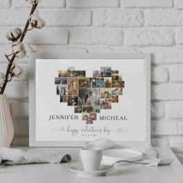 ハッピーバレンタインデーハートコラージュ ポスター