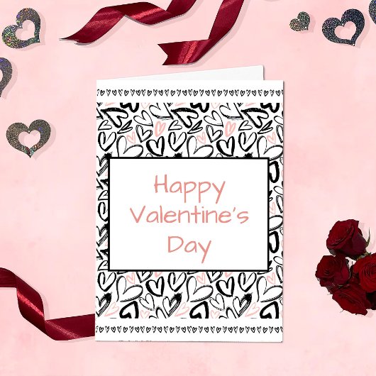 ハッピーバレンタインデーハートタトゥー書 カード