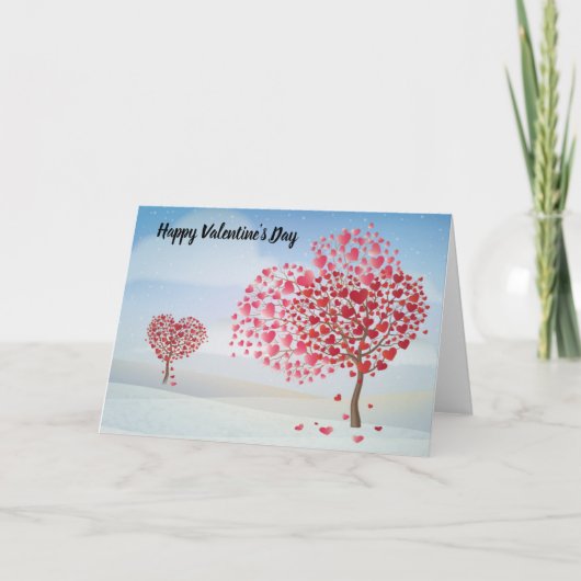 ハッピーバレンタインデーハートツリー シーズンカード (正面)