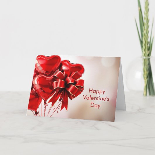 ハッピーバレンタインデーハートバルーン シーズンカード (正面)