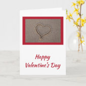 ハッピーバレンタインデーハートビーチ砂 カード (黄色い花)