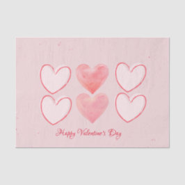 ハッピーバレンタインデーハートピンクティッシュペーパー 薄葉紙