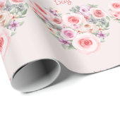 ハッピーバレンタインデーハートピンクローズ ラッピングペーパー (ロールコーナー)