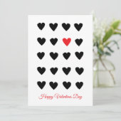 ハッピーバレンタインデーハートブラックアンドレッドギフト シーズンカード (スタンド正面)