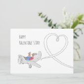 ハッピーバレンタインデーハートラブカップル飛行機 シーズンカード (スタンド正面)