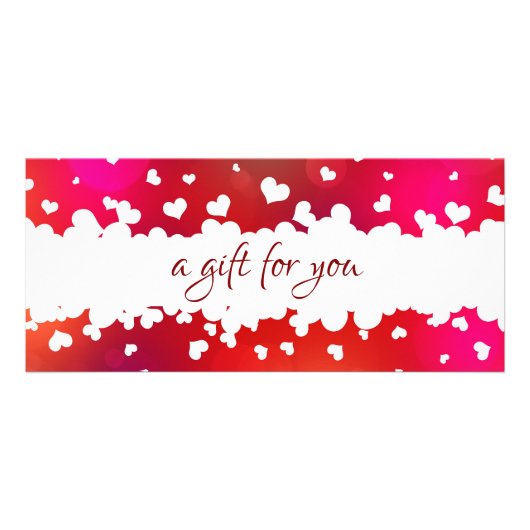 ハッピーバレンタインデーハートラブリーギフトカード ラックカード (正面)