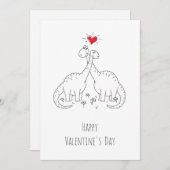 ハッピーバレンタインデーハートラブ恐竜の休日 シーズンカード (正面/裏面)