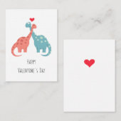ハッピーバレンタインデーハートラブ恐竜 ノートカード (正面/裏面)
