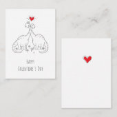 ハッピーバレンタインデーハートラブ恐竜 ノートカード (正面/裏面)