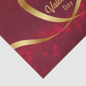 ハッピーバレンタインデーハートリボン金ゴールド赤 薄葉紙 (詳細)