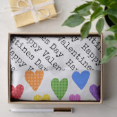 ハッピーバレンタインデーハートレインボカラーズキッズ 薄葉紙 (ギフト)