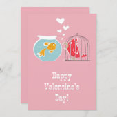 ハッピーバレンタインデーハートレッドオウム金魚 シーズンカード (正面/裏面)