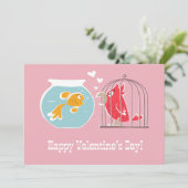 ハッピーバレンタインデーハートレッドオウム金魚 シーズンカード (スタンド正面)