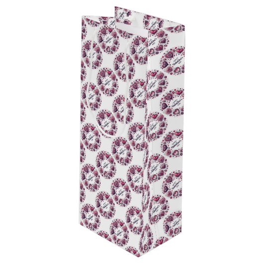 ハッピーバレンタインデーハートワイン抱き枕 ワインギフトバッグ (正面アングル)