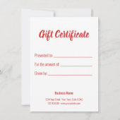 ハッピーバレンタインデーハート吹き出しギフトカード (裏面)