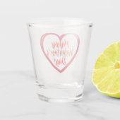 ハッピーバレンタインデーハート型ロゴショットガラス ショットグラス (裏面)
