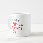 ハッピーバレンタインデーハート贈与 コーヒーマグカップ (正面左)