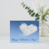 ハッピーバレンタインデーハート雲空 ポストカード (スタンド正面)