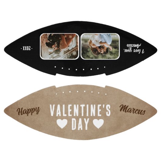 ハッピーバレンタインデーハート2枚の写真 アメリカンフットボール (パネル)