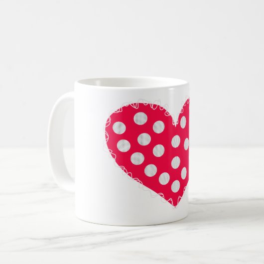 ハッピーバレンタインデーハート コーヒーマグカップ (正面左)