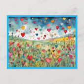 ハッピーバレンタインデーハート シーズンポストカード (正面)