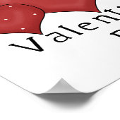 ハッピーバレンタインデーハートD7プリント/署名 ポスター (角)