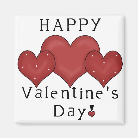 ハッピーバレンタインデーハートD7 – フリグマグネット マグネット (正面)