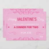 ハッピーバレンタインデーバウチャーギフトカップル シーズンカード (正面/裏面)