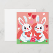 ハッピーバレンタインデーバニー家族 シーズンカード (正面/裏面)