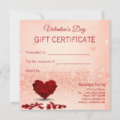 ハッピーバレンタインデーバラハートブーケギフトカード (裏面)