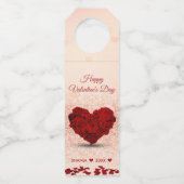 ハッピーバレンタインデーバラハートブーケ ボトルネックタグ (正面)