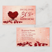 ハッピーバレンタインデーバラハートブーケ 割引カード (正面/裏面)