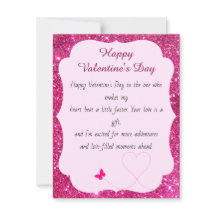 ハッピーバレンタインデーバラピンク赤面グリッター