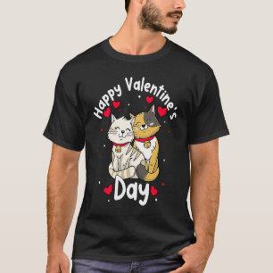 ハッピーバレンタインデーバラ日付ナイト花リスト Tシャツ