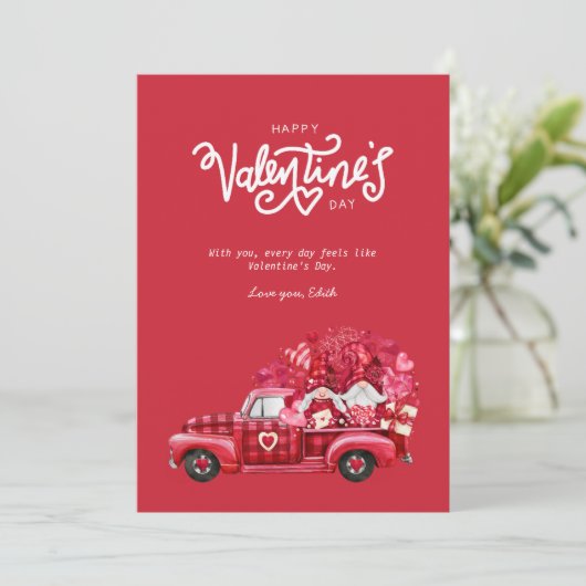 ハッピーバレンタインデーバレンタインデーのカード 招待状 (スタンド正面)