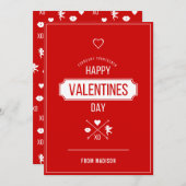 ハッピーバレンタインデーバレンタイン記号カード シーズンカード (正面/裏面)