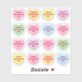 ハッピーバレンタインデーパステルカスタムキャンディハート シール
