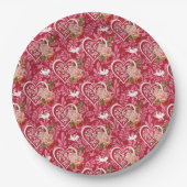 ハッピーバレンタインデーパターンデザイン ペーパープレート (正面)