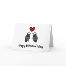 ハッピーバレンタインデーパフィン&ハートカード